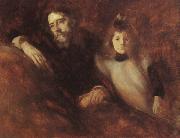 Eugene Carriere Alphonse Daudet and his Daughter oil painting reproduction